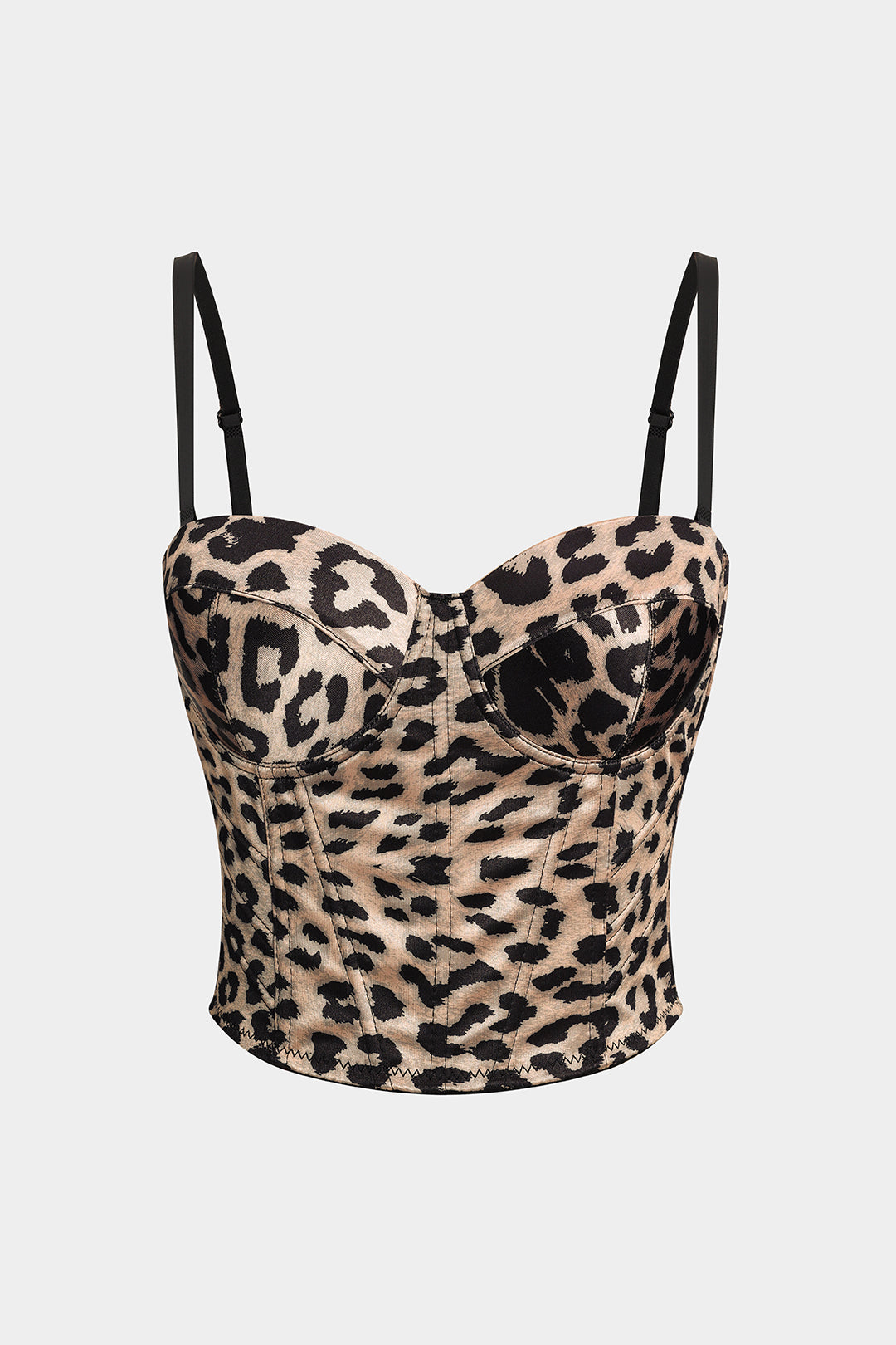 Leopard Print Backless Bustier Slip Crop