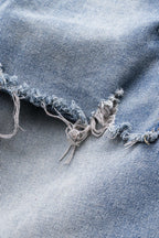 Yıpranmış Geniş Paçalı Kot Pantolon