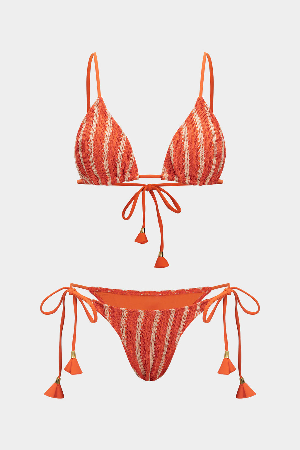 Coral Striped Bikini