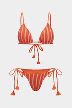 Coral Striped Bikini