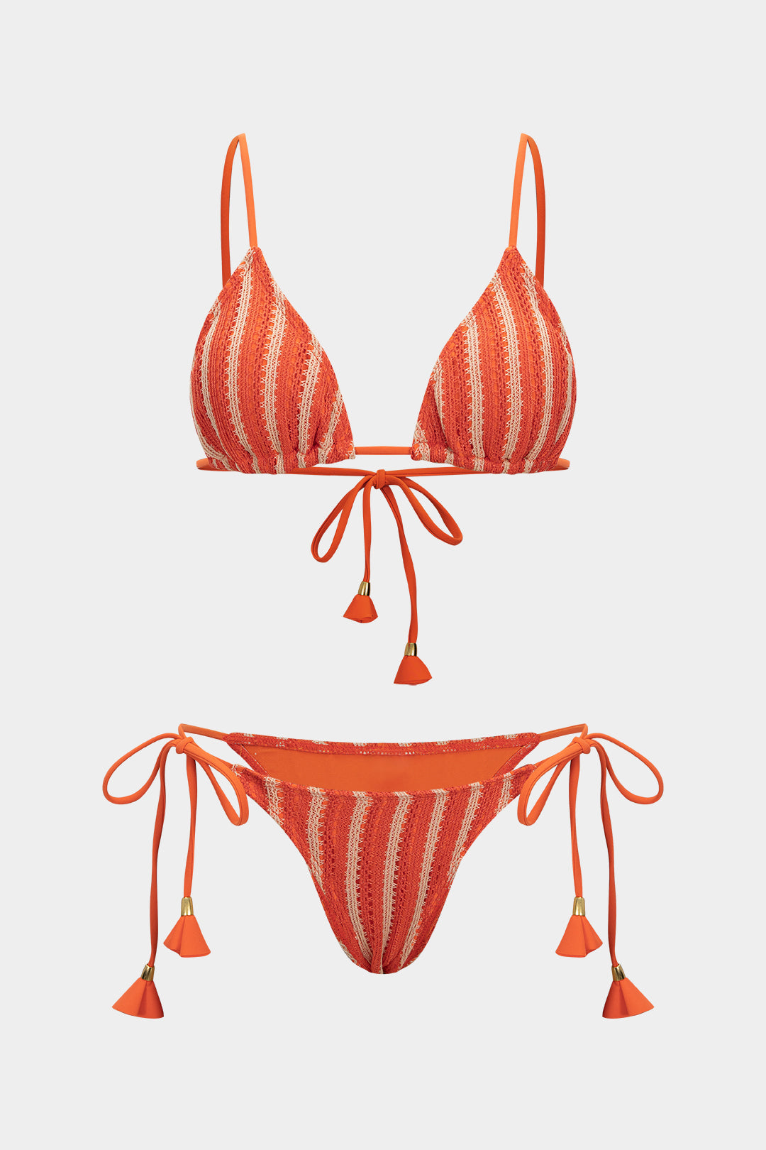 Coral Striped Bikini