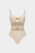 Aurelia Gold-Detail Cut-Out Swimsuit