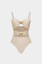 Aurelia Gold-Detail Cut-Out Swimsuit