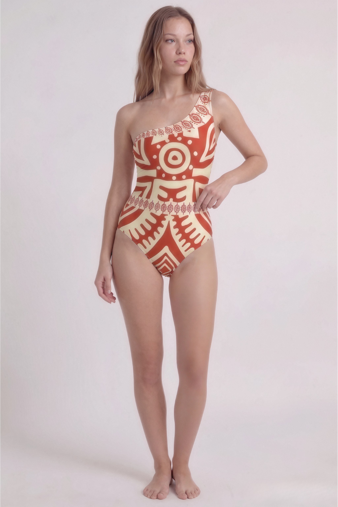 Coral Tribal Swimsuit