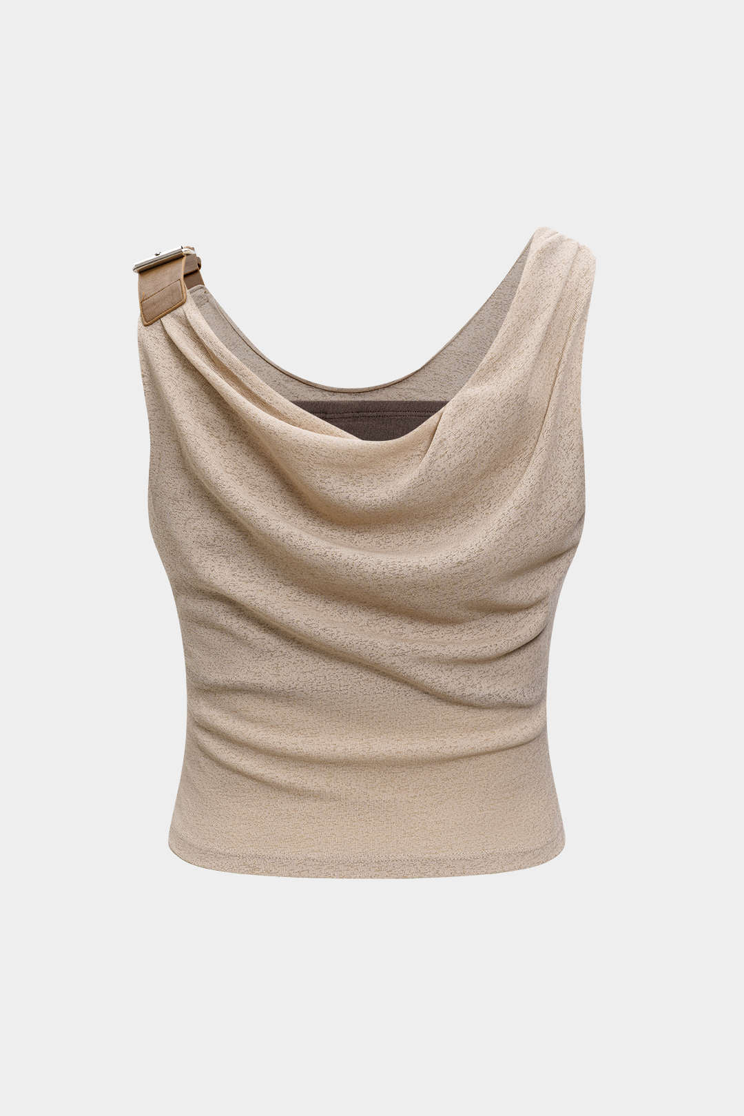 Sandstone Buckle Tek Omuz Drape Crop