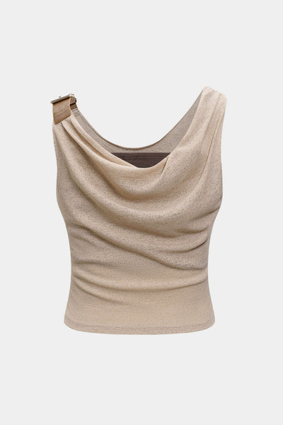 Sandstone Buckle Tek Omuz Drape Crop