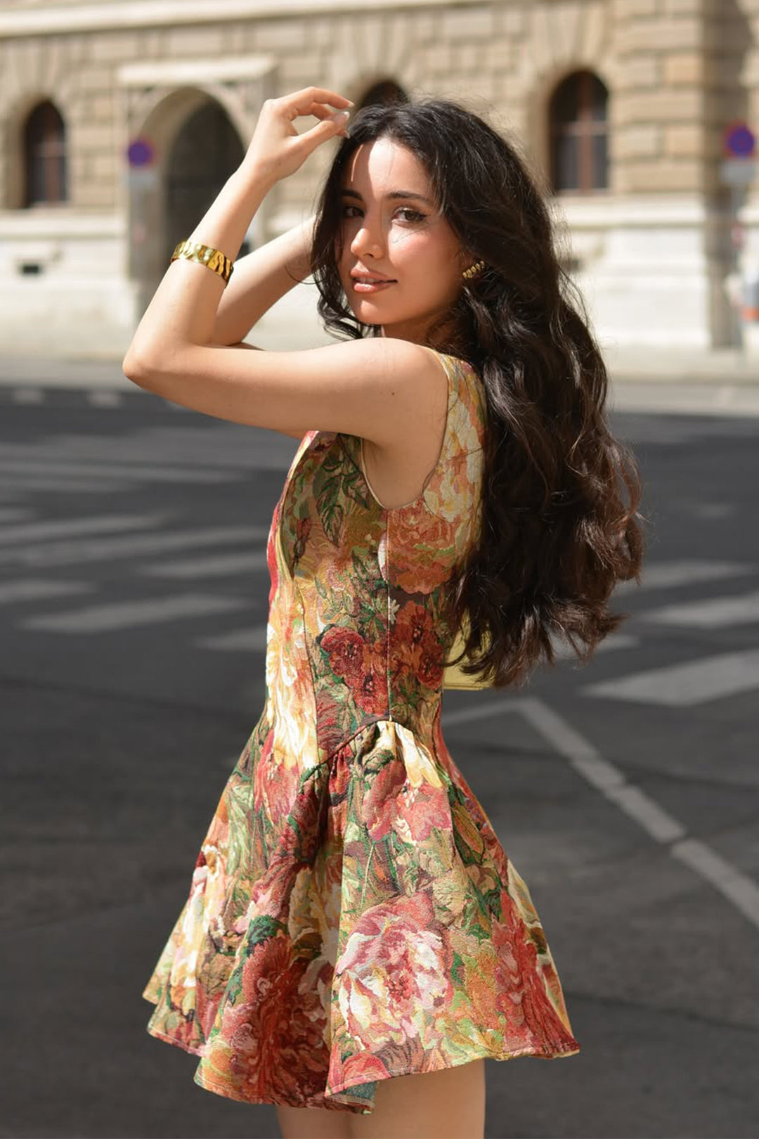 Çiçekli Mini Elbise