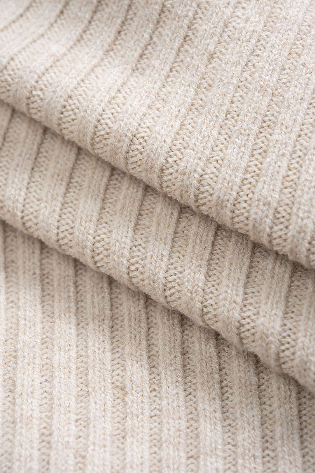 Beige Asymmetric Knit Sweater
