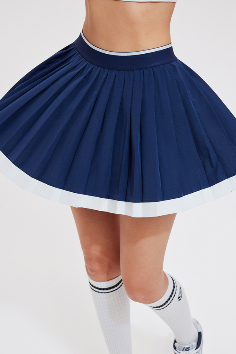 Perrie Contrast Hem Pleated Skort