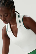 Women Stretch Yoga Tennis Set: Sleeveless Sports Top + High Waist Skirt