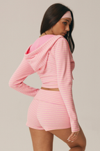 Riviera Striped Hooded Jacket & Shorts Set