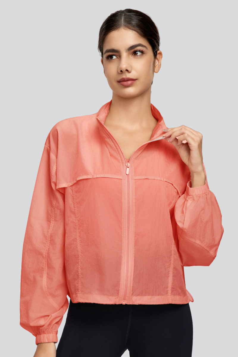 Women's Summer Outdoor Stand Collar Loose Sunscreen Jacket