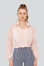 Women's Summer Light Sunscreen Cropped Drawstring Jacket