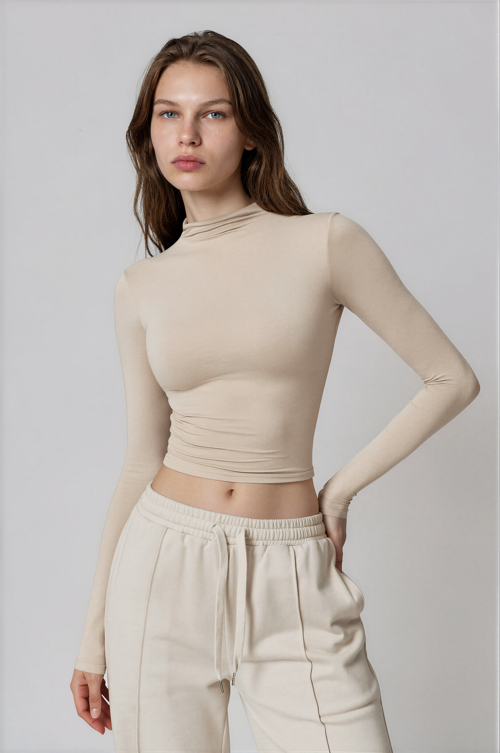 Rose Turtleneck Top – Sabbia