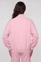 Women's Fall Solid Fleece Loose Mock Neck Sweatshirt