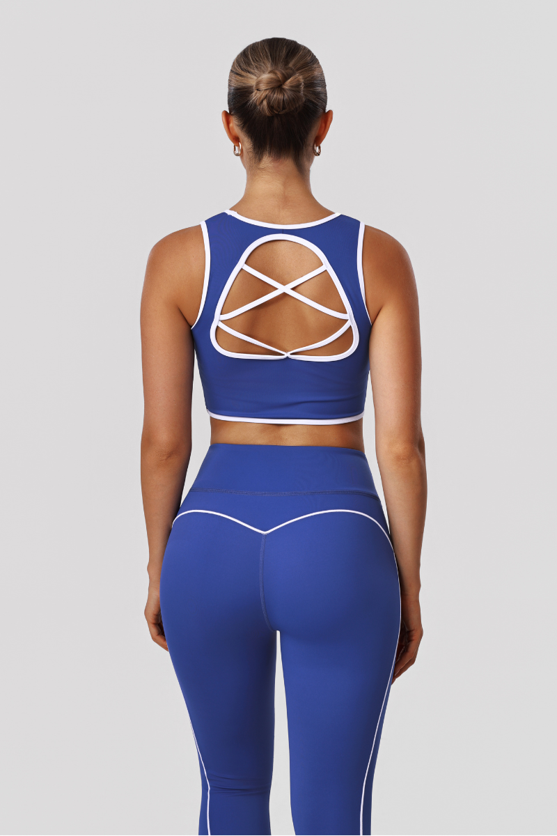 Women's Color-Blocked Hollowed-Out Back Sets Of Two Pieces