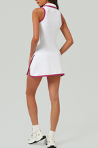 New color-blocked half-zip tennis one-piece dress
