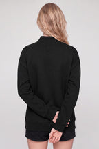 Women's Fall Fleece Relaxed Mock Neck Sweatshirt