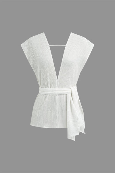 Flow Belted Blouse &amp; Palazzo Trouser Set
