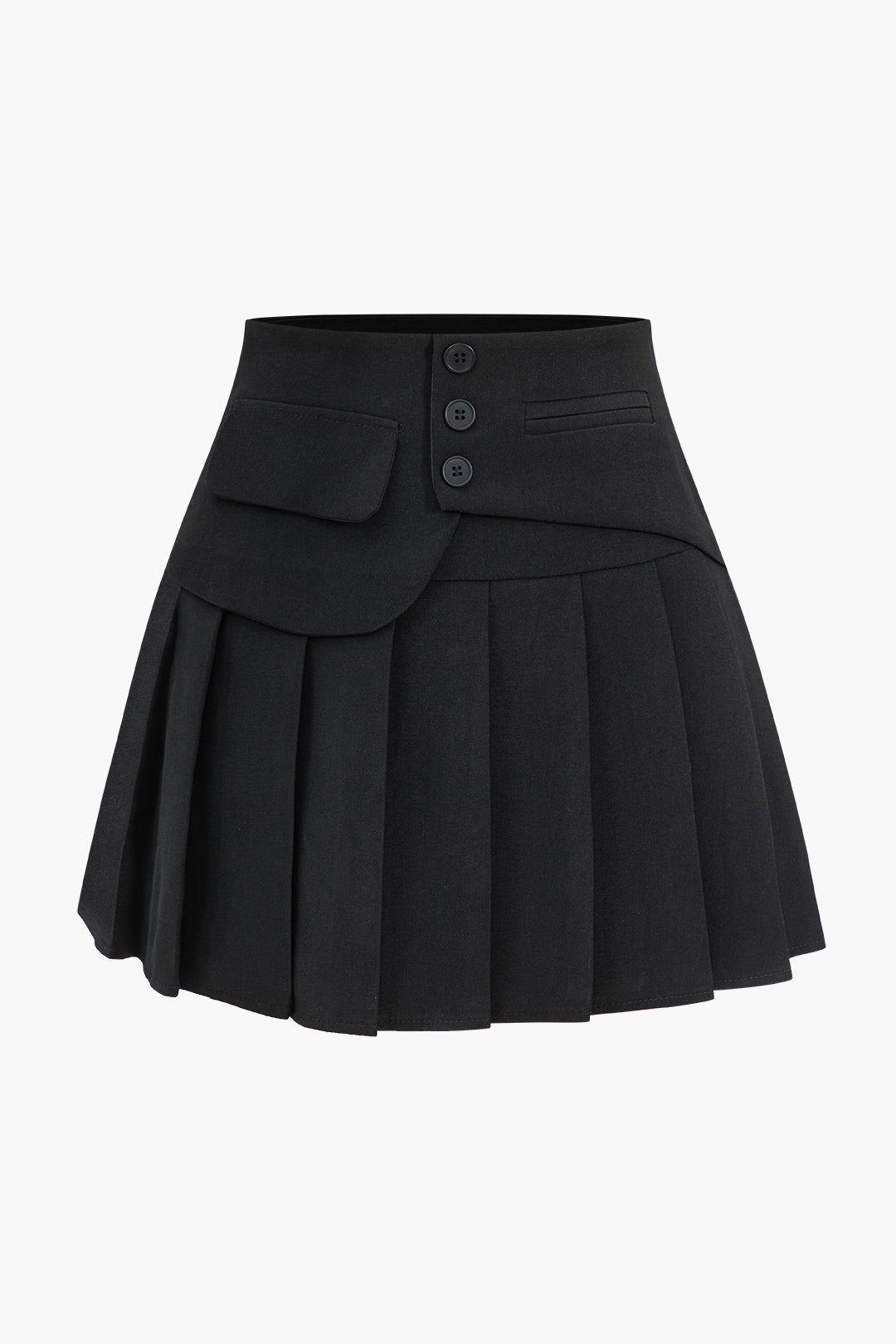 Pleated Asymmetrical Waist Skirt