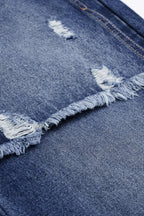 Yıpranmış Geniş Paçalı Kot Pantolon