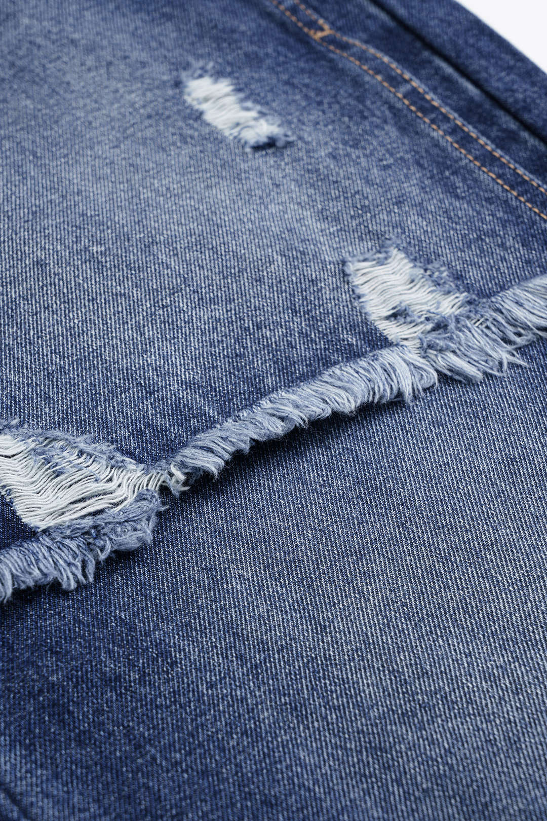 Yıpranmış Geniş Paçalı Kot Pantolon