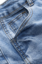 Şekillendirilmiş, geniş paçalı kot pantolon