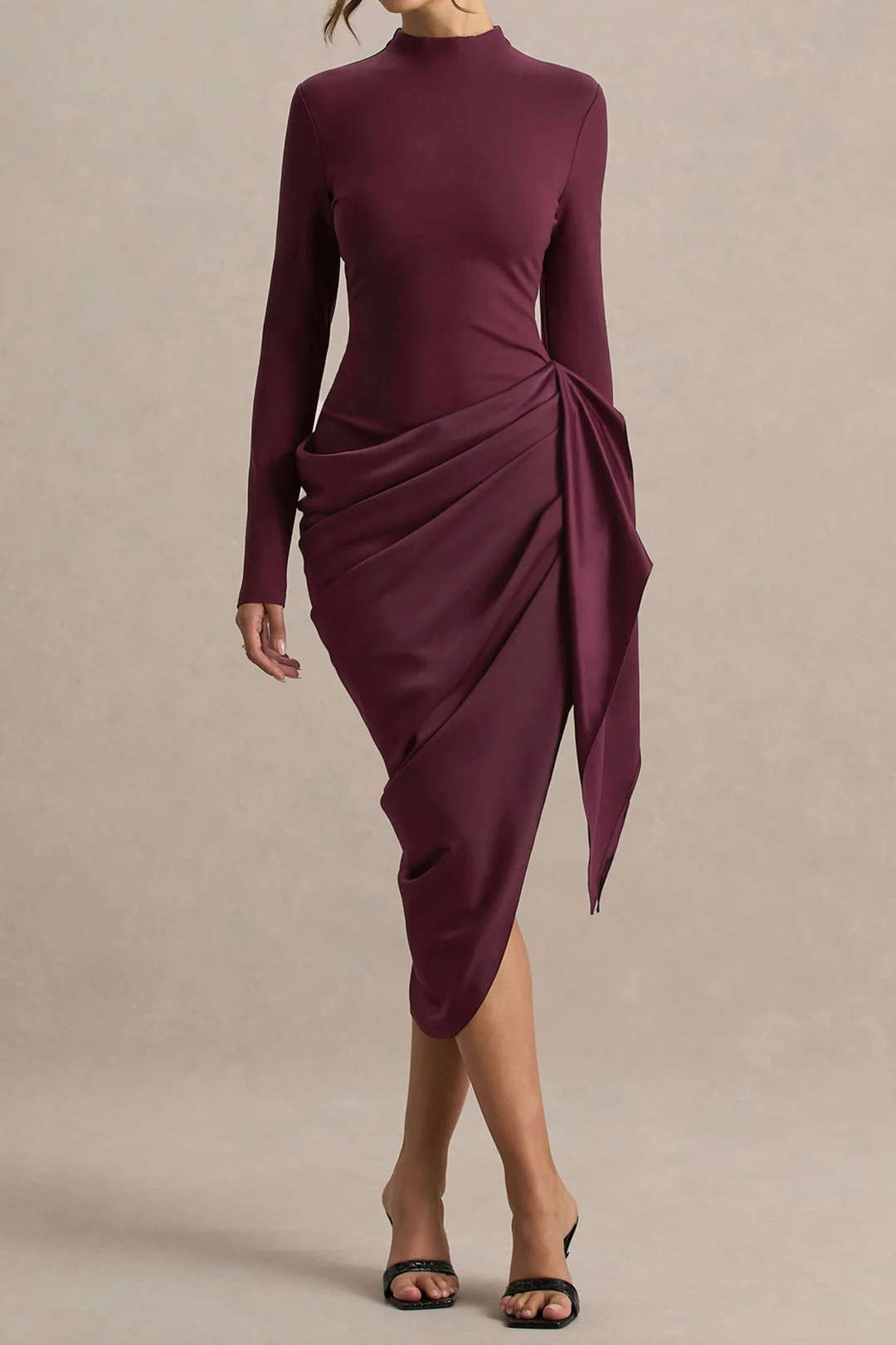 Dökümlü Midi Elbise