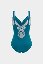 Draped Turquoise Swimsuit