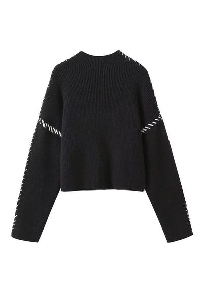 Contrast Long Sleeve Sweater