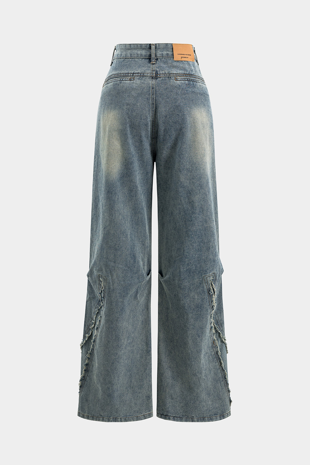 Vintage Yıkamalı Geniş Paçalı Kot Pantolon