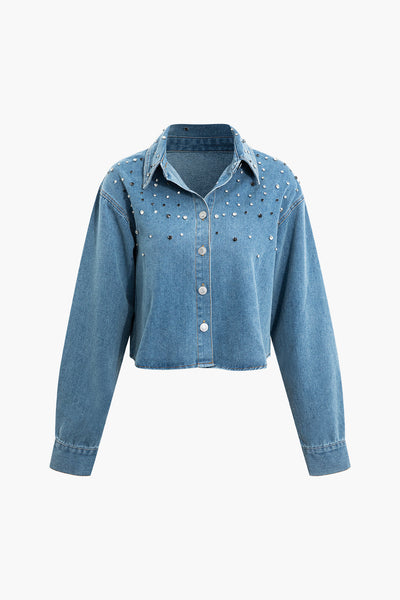 Rhinestone Embellished Denim Jacket