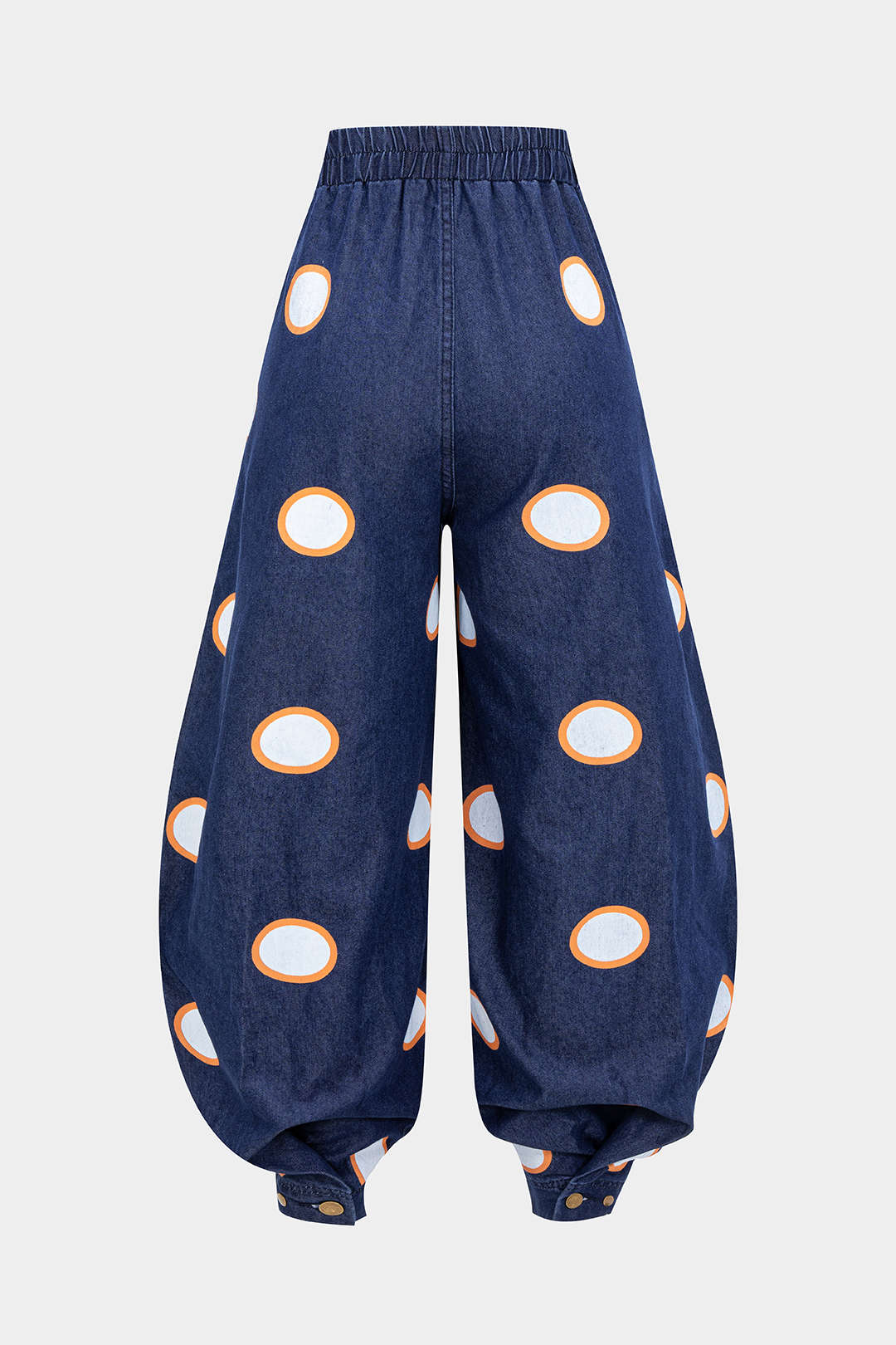 Yüksek Bel Fermuarlı Bol Paça Kot Pantolon