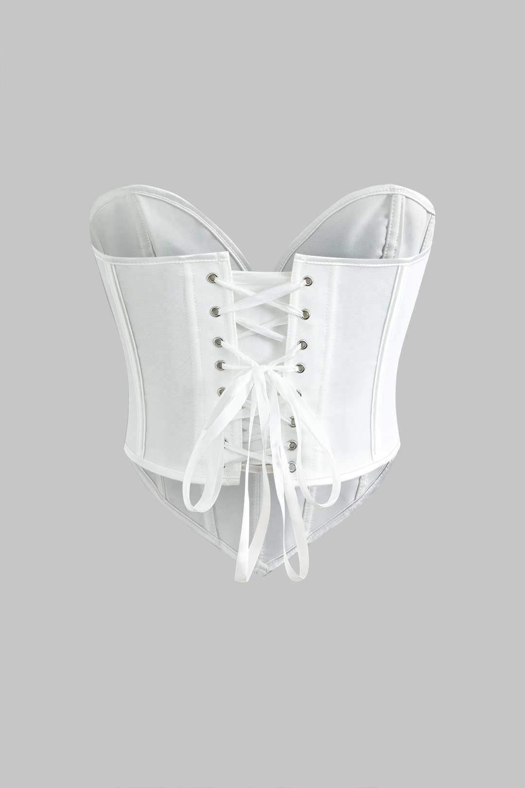 V-Hem Tie Back Corset Corset Crop