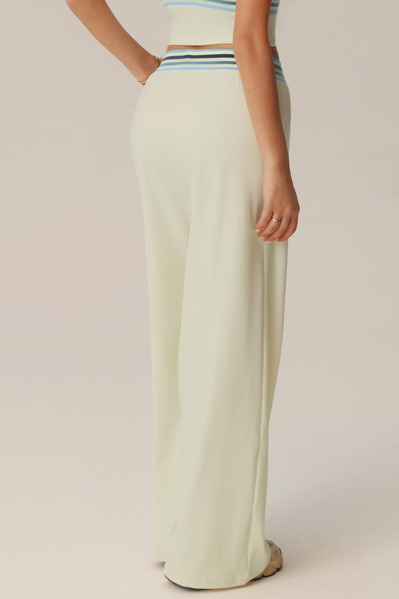 Pantaloni svasati Positano con fascia a righe