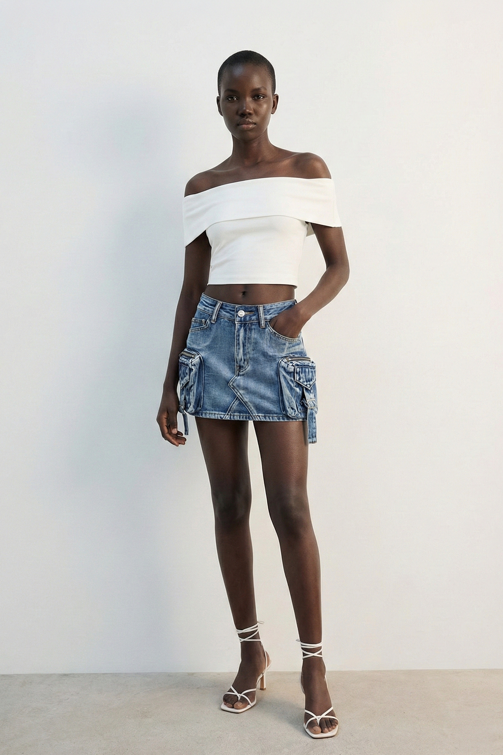 Jupe Denim Cargo