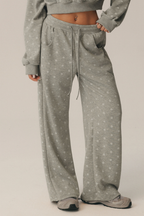 Suki Polka Dot Wide-Leg Sweatpants