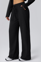Lena Waffle Drawstring Straight Leg Pants