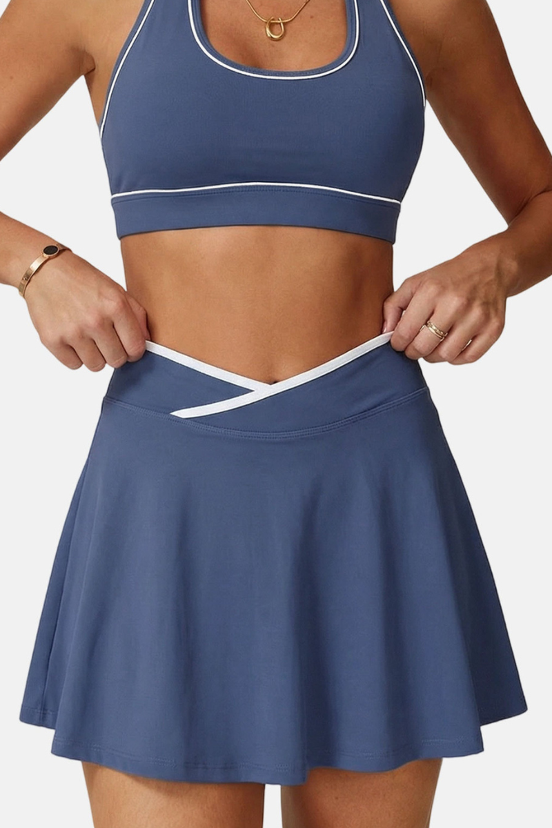 Zadie V-Waist Pleated Tennis Skort
