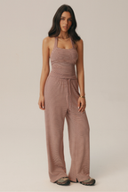 Completo Amalfi top all'americana e pantaloni svasati a righe