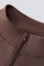 Women's Seamless Stand Collar Finger Cuffs Slim Fit Jacket