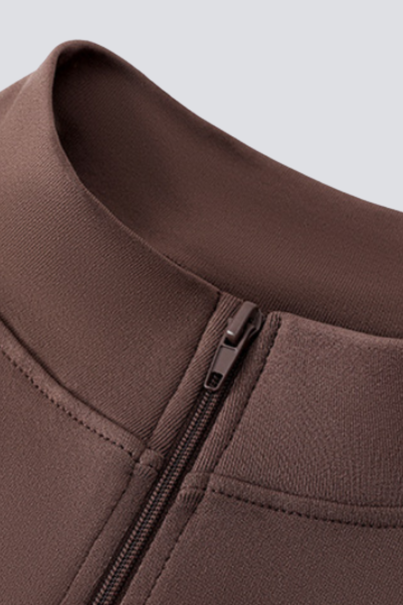 Women's Seamless Stand Collar Finger Cuffs Slim Fit Jacket