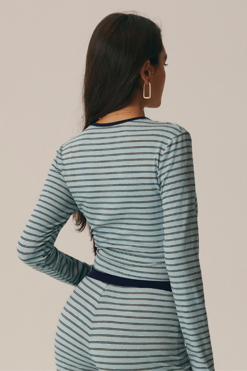 Sorrento Striped Long Sleeve Crop Top