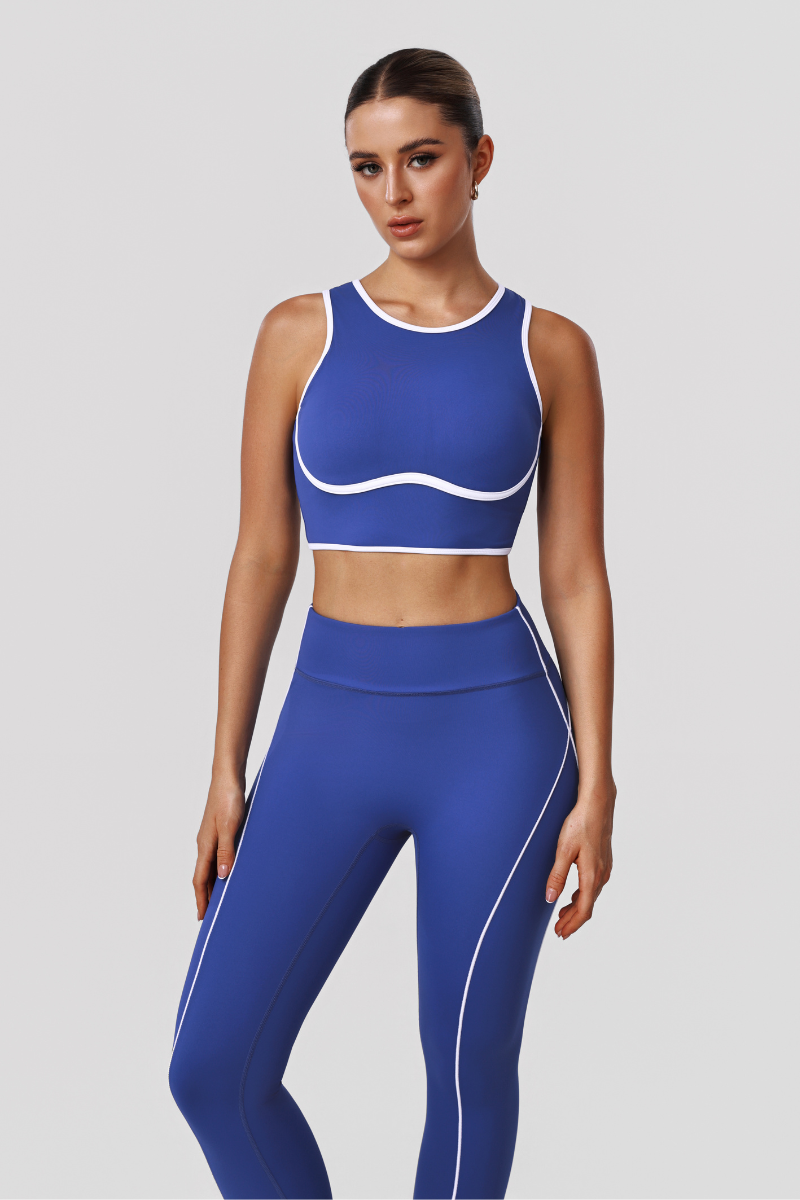 Women's Color-Blocked Hollowed-Out Back Sets Of Two Pieces