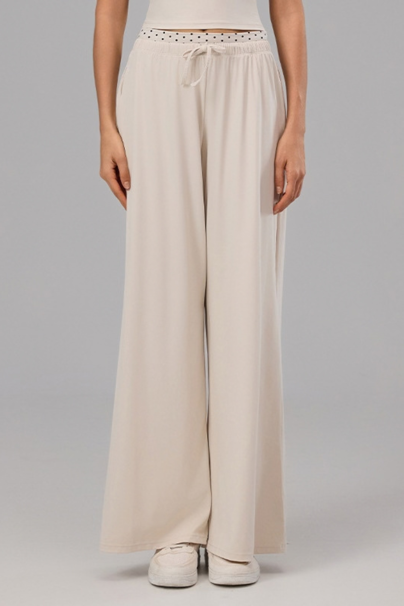 Pantalón ancho Pippa con cintura de lunares