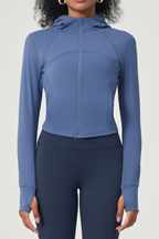 Women's Butter-Soft Hooded Cropped Yoga Jacket