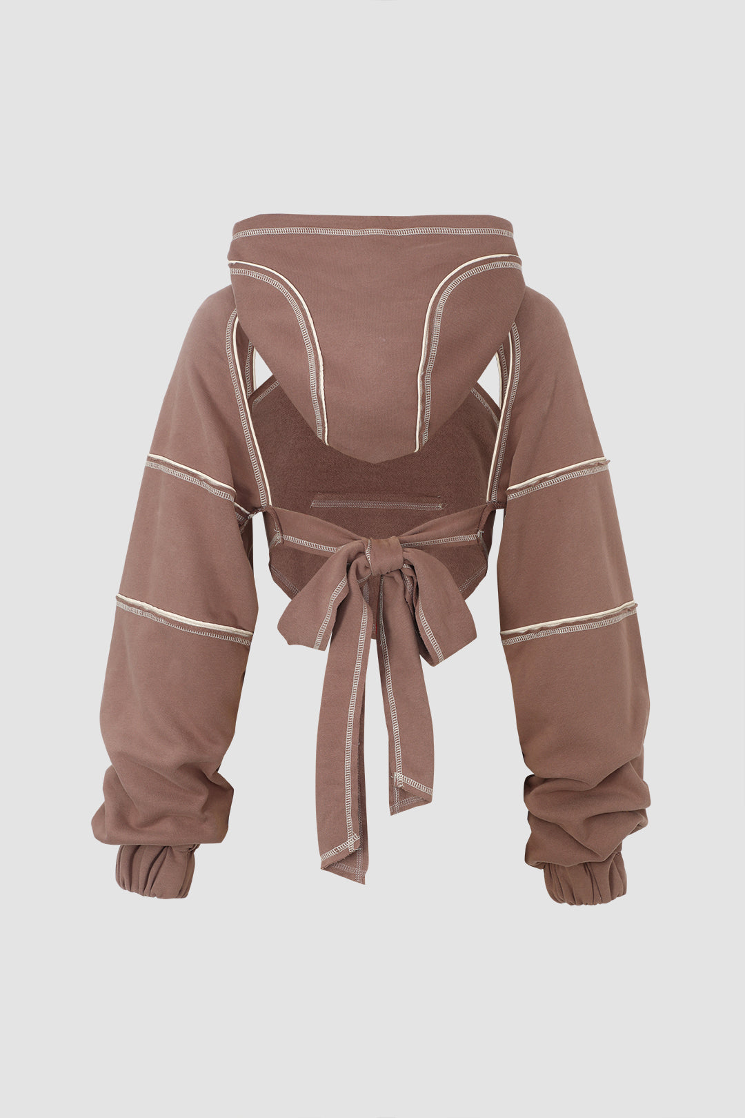 Önden Bağlamalı Kapüşonlu Sweatshirt 