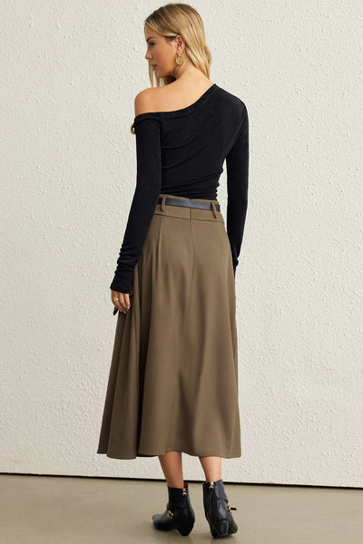 Vandoria Utility Belted Midi Skirt