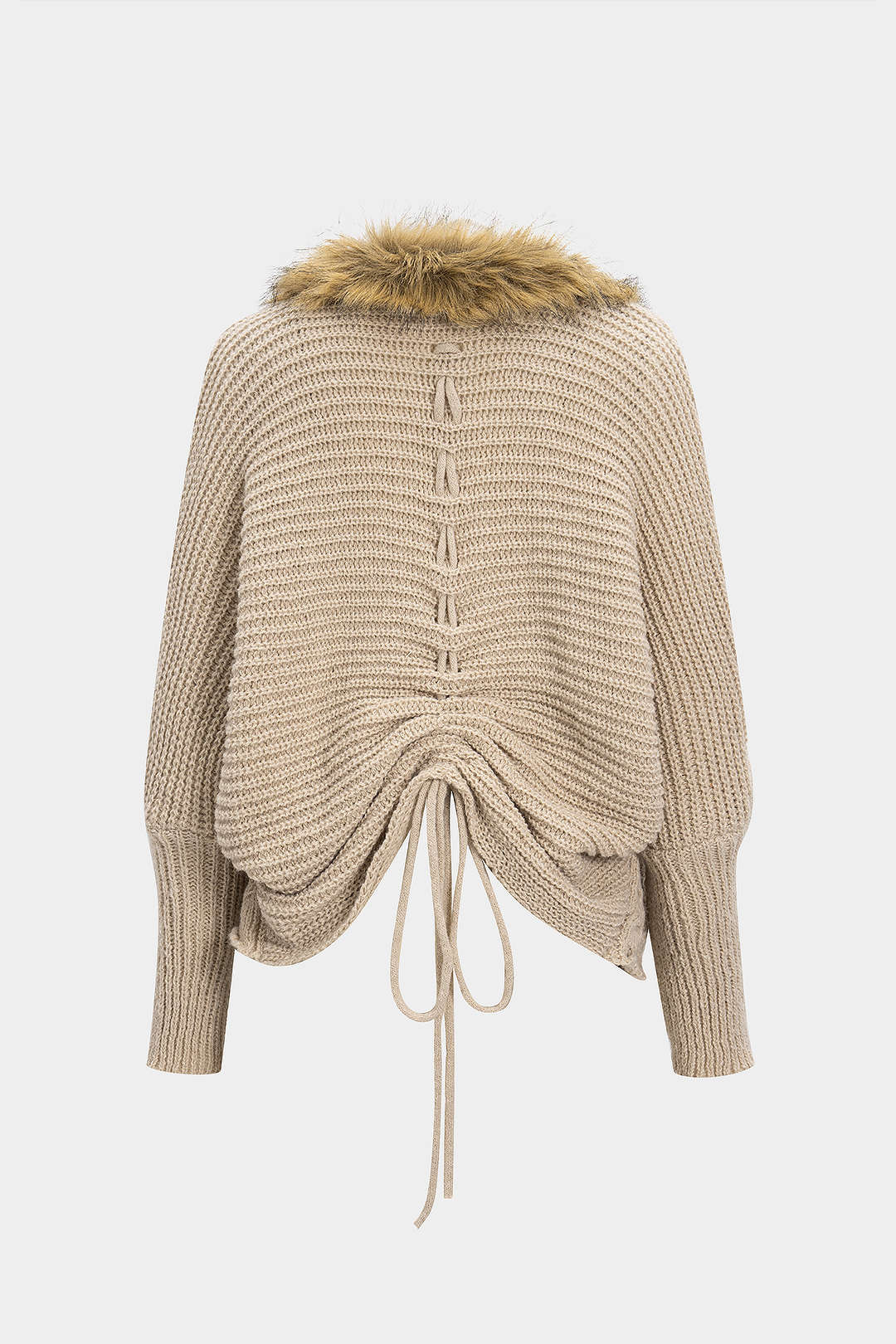 Cable Knit Drawstring Cardigan