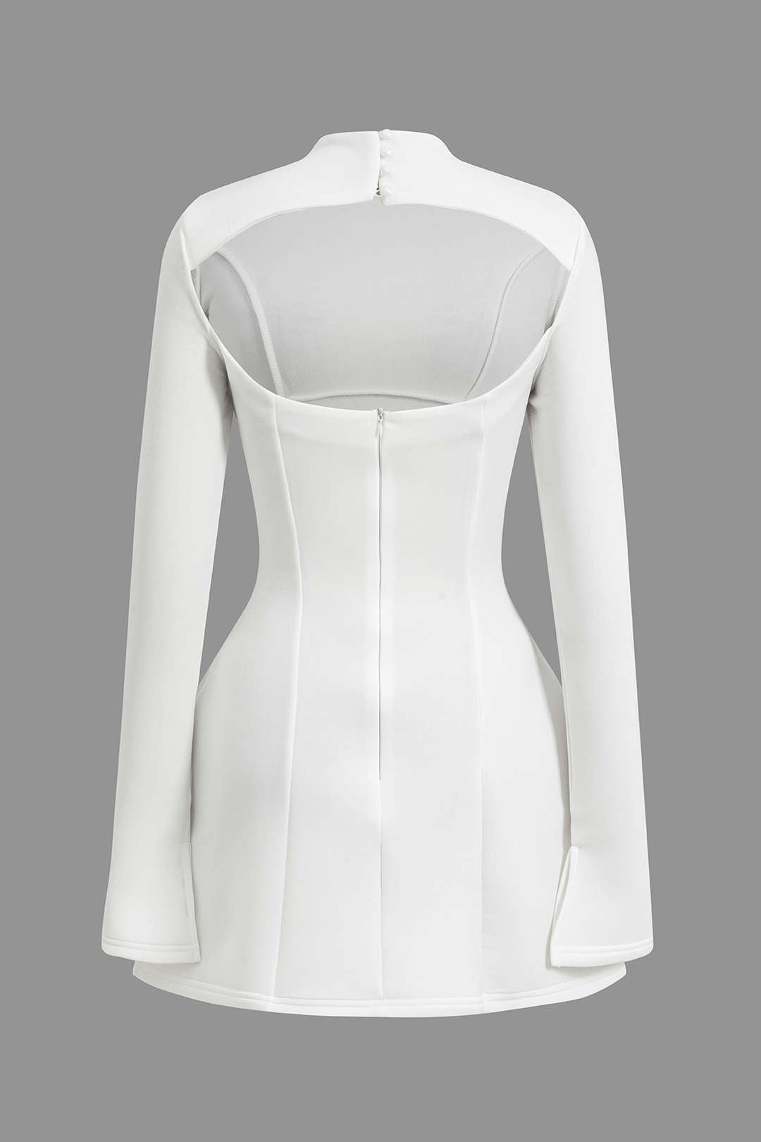 Vandoria Sculpted White Mini Dress